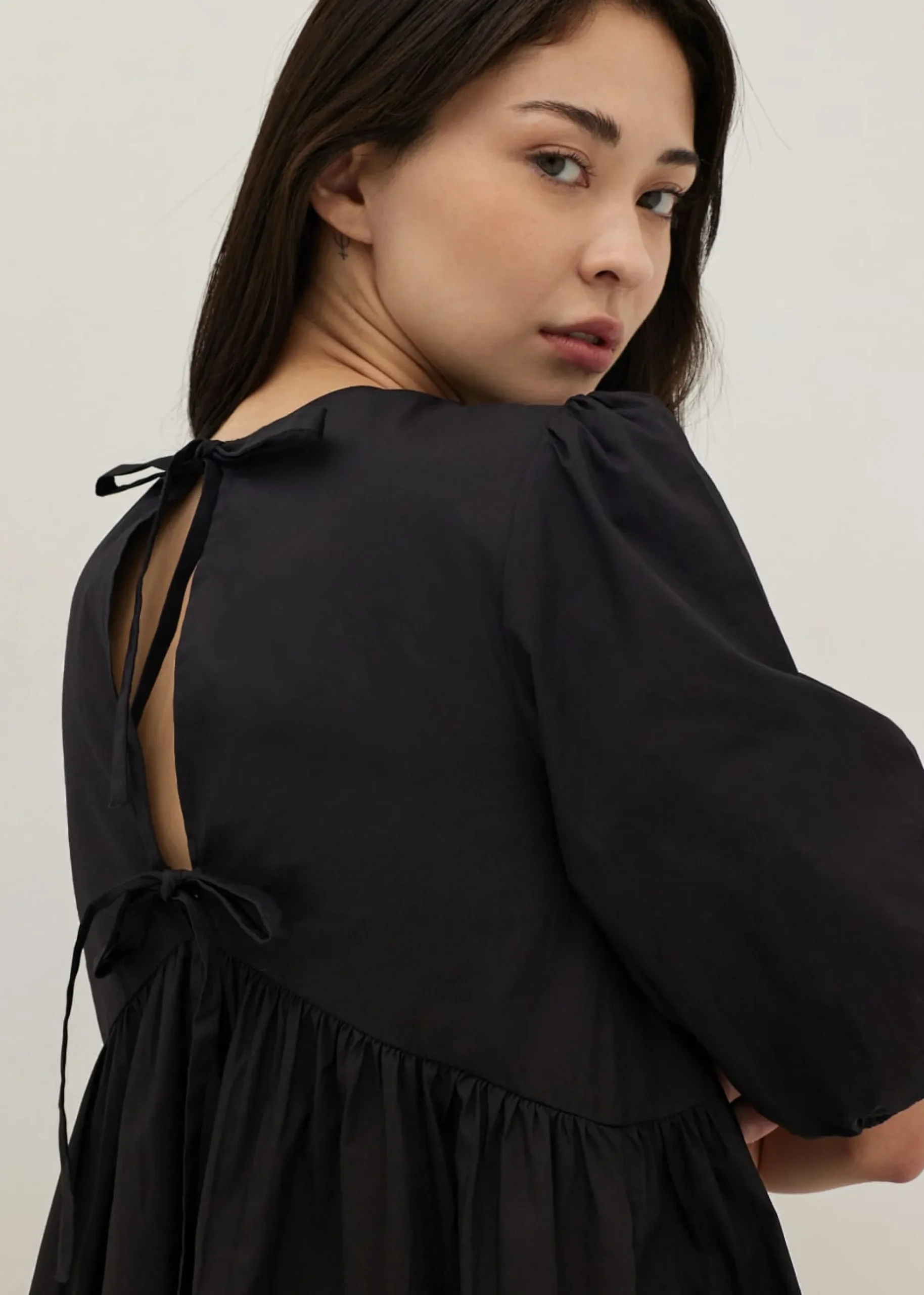 Sapphira Puff Sleeve Cotton Dress