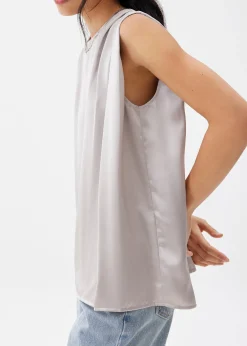 Satin Boxy Shell Top