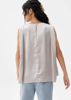 Satin Boxy Shell Top