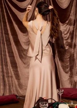 Satin Mock Neck Top
