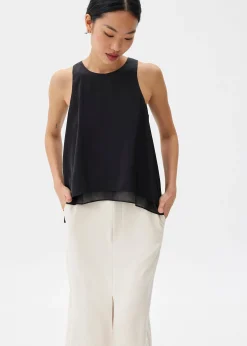 Satin Trapeze Shell Top