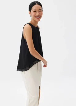 Satin Trapeze Shell Top