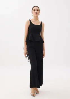 Scoop Neck Peplum Top