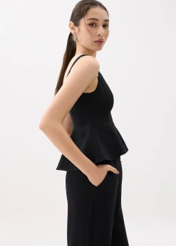 Scoop Neck Peplum Top