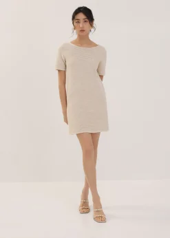 Scoop Neck Shift Mini Dress