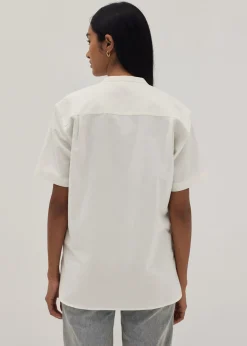 Scout Unisex Embroidered Mandarin Collar Shirt in Humble Abode