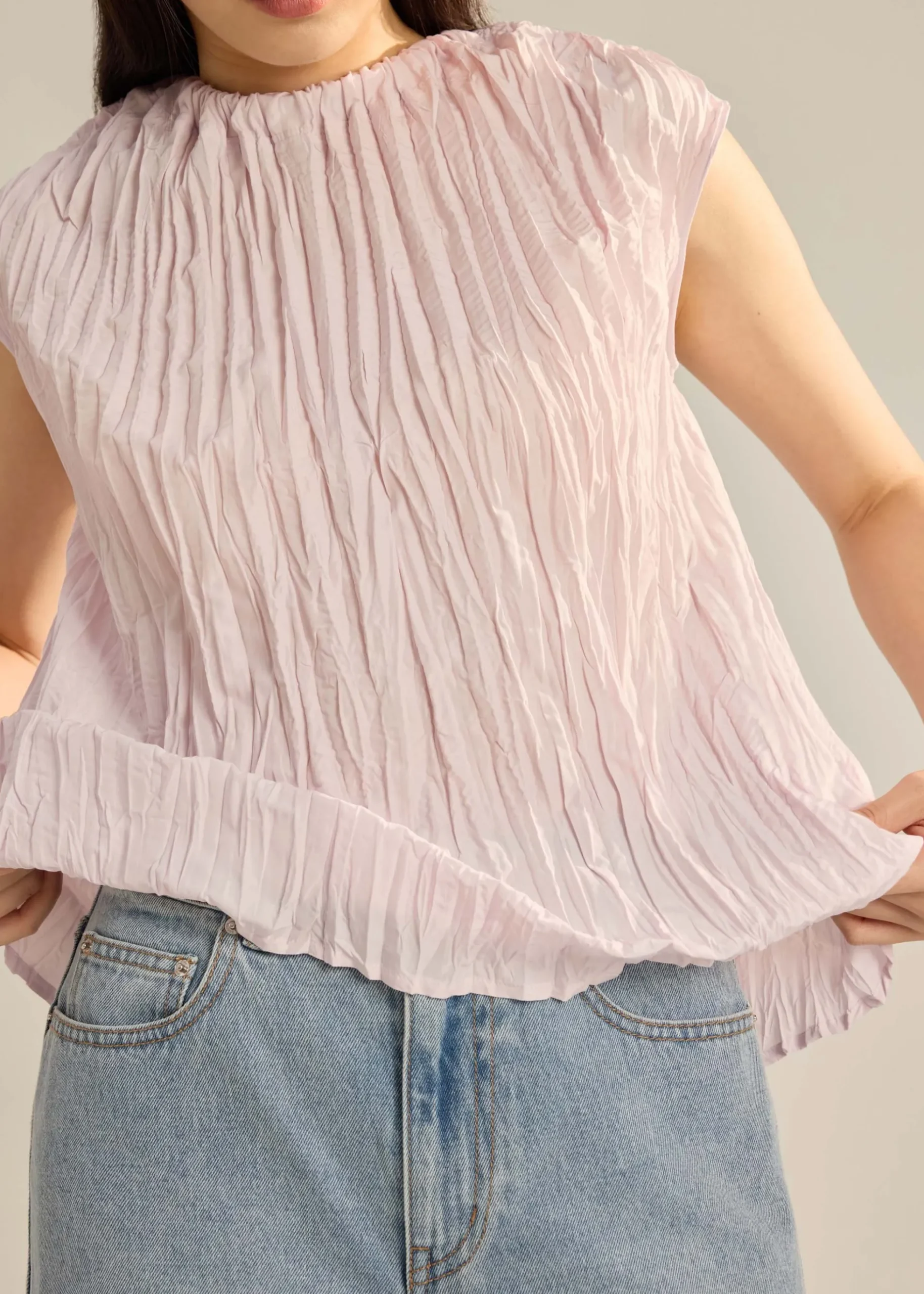 Sena Multi-way Crinkled Pleats Top