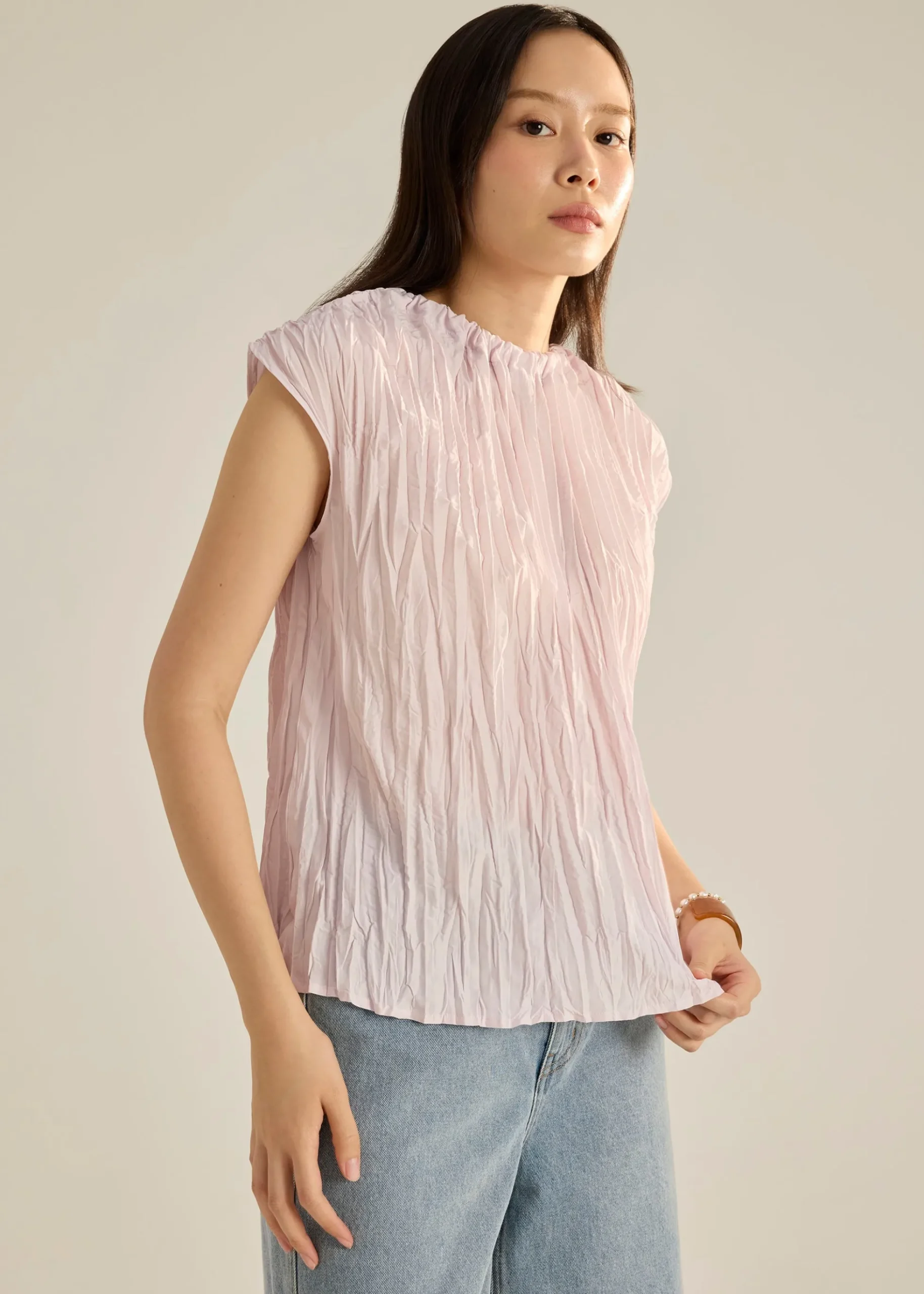 Sena Multi-way Crinkled Pleats Top