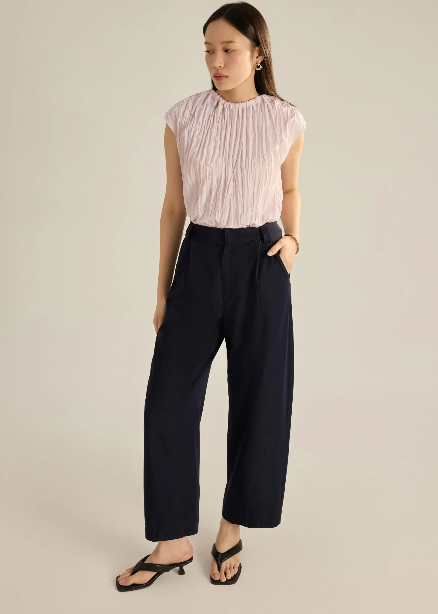 Sena Multi-way Crinkled Pleats Top