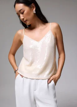 Sequin V-neck Camisole Top