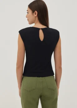 Shaena Padded Shoulder Top