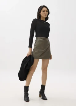 Sheer Crinkled Long Sleeve Top
