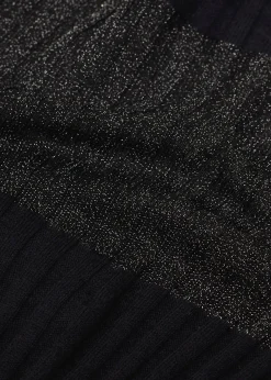 Sheer Glitter Ribbed Knit Top