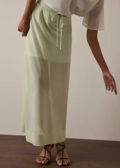 Sheer Knit A-line Maxi Skirt