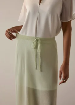 Sheer Knit A-line Maxi Skirt