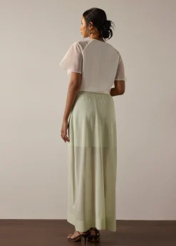 Sheer Knit A-line Maxi Skirt