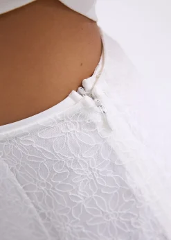 Sheer Lace A-Line Maxi Skirt