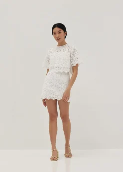 Shelby Broderie Shell Crop Top