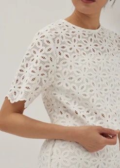 Shelby Broderie Shell Crop Top