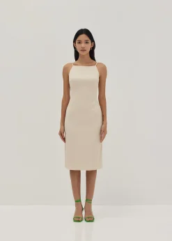 Sheryl Padded Textured Midi Dress
