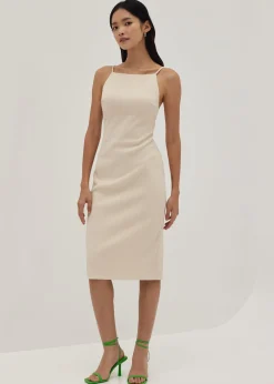 Sheryl Padded Textured Midi Dress