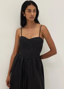 Shiloh Padded Tweed Bustier Top