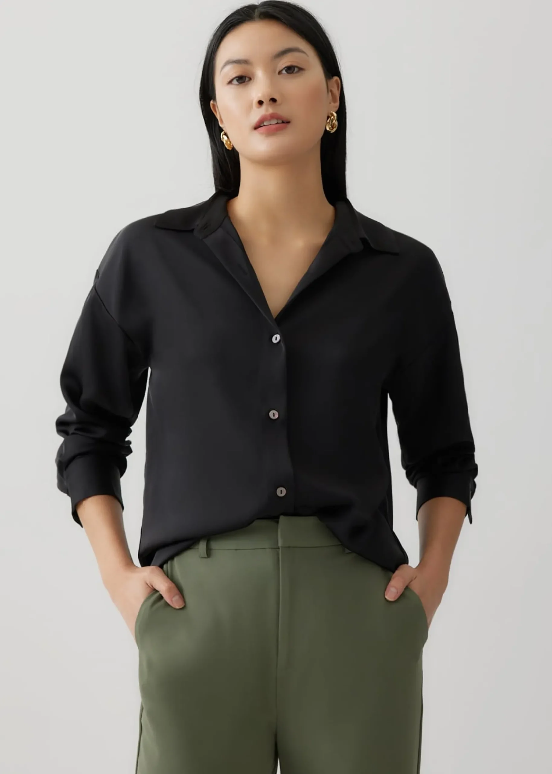 Shontelle Relaxed Satin Shirt