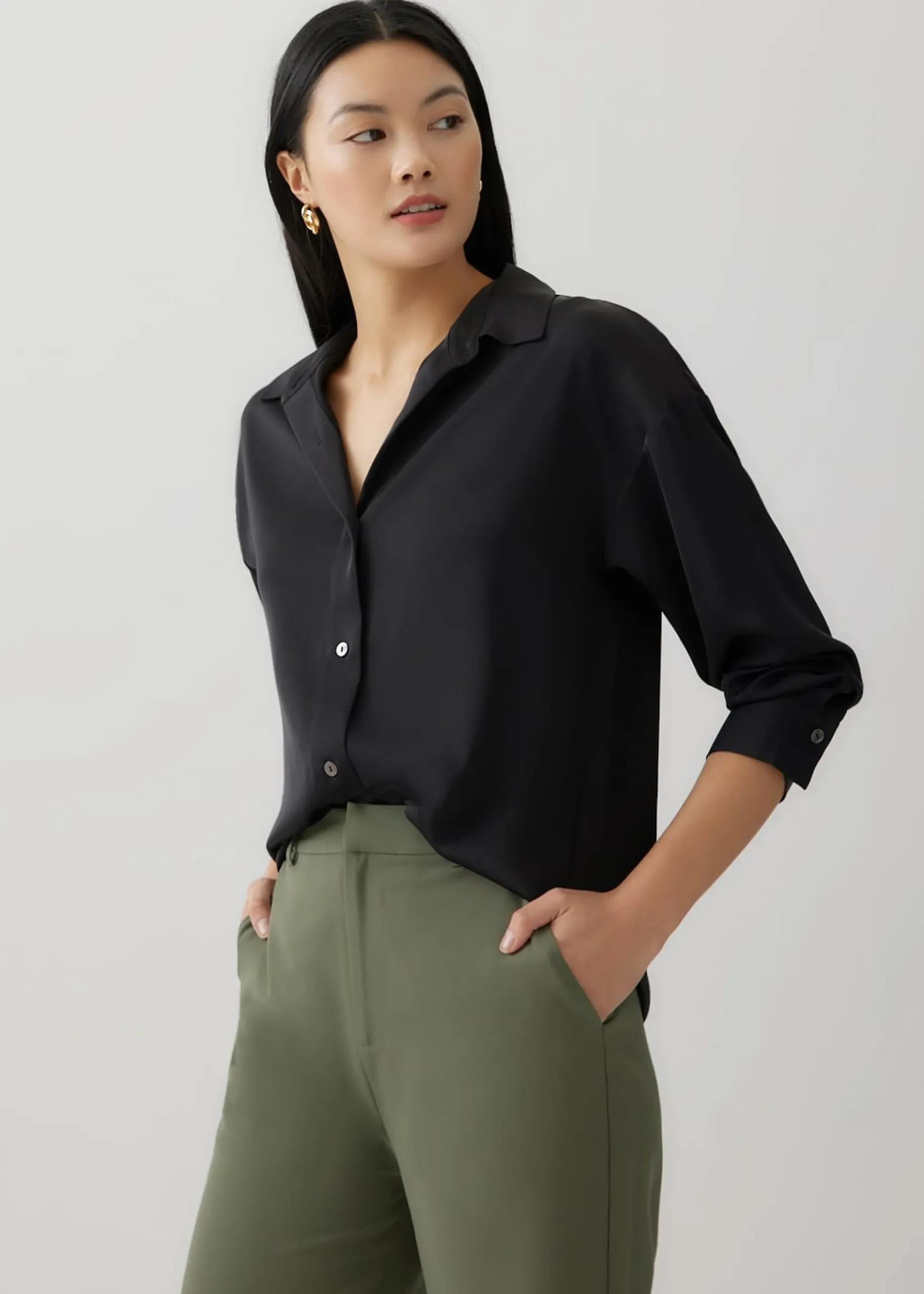 Shontelle Relaxed Satin Shirt