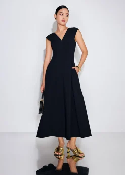 Sofi V-neck Fit & Flare Midaxi Dress