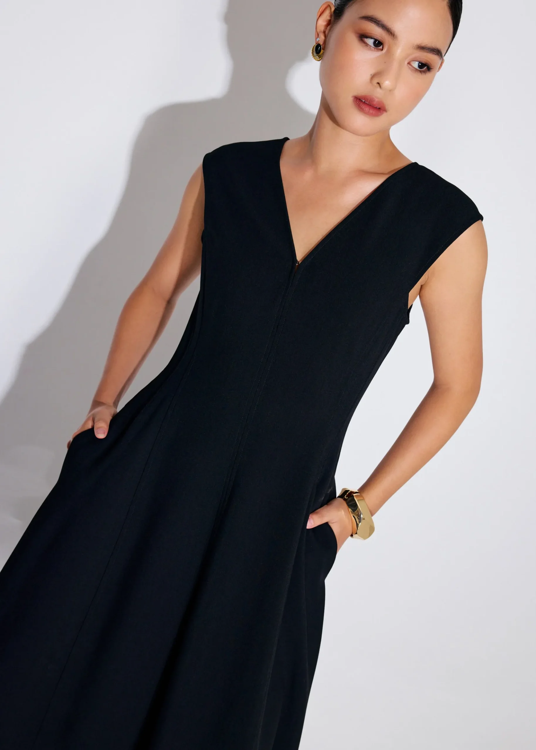 Sofi V-neck Fit & Flare Midaxi Dress