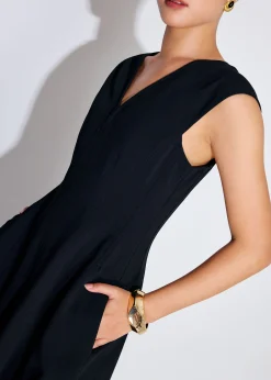 Sofi V-neck Fit & Flare Midaxi Dress