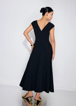 Sofi V-neck Fit & Flare Midaxi Dress