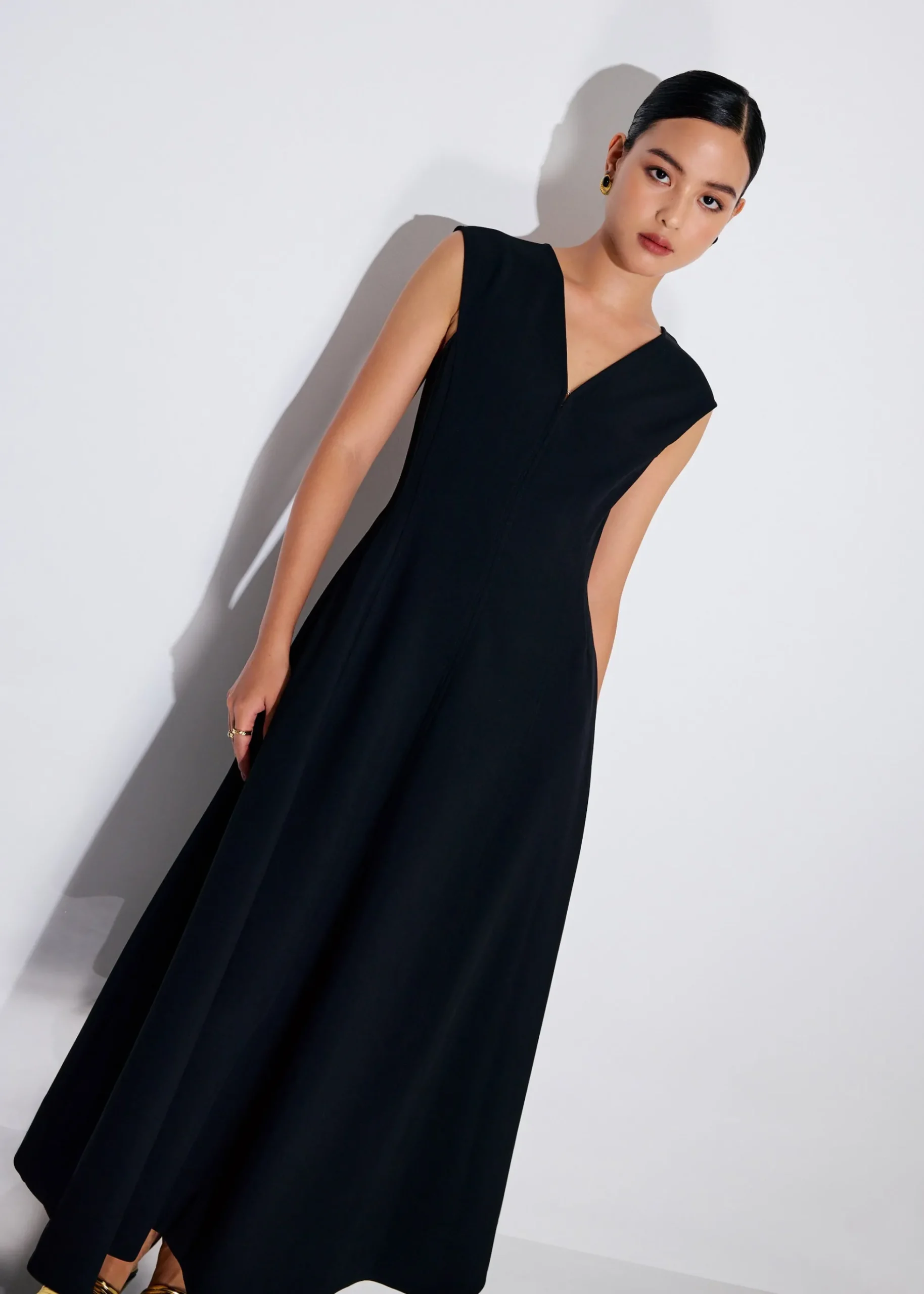 Sofi V-neck Fit & Flare Midaxi Dress