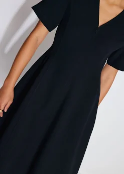 Sofi V-neck Short Sleeve Fit & Flare Midaxi Dress