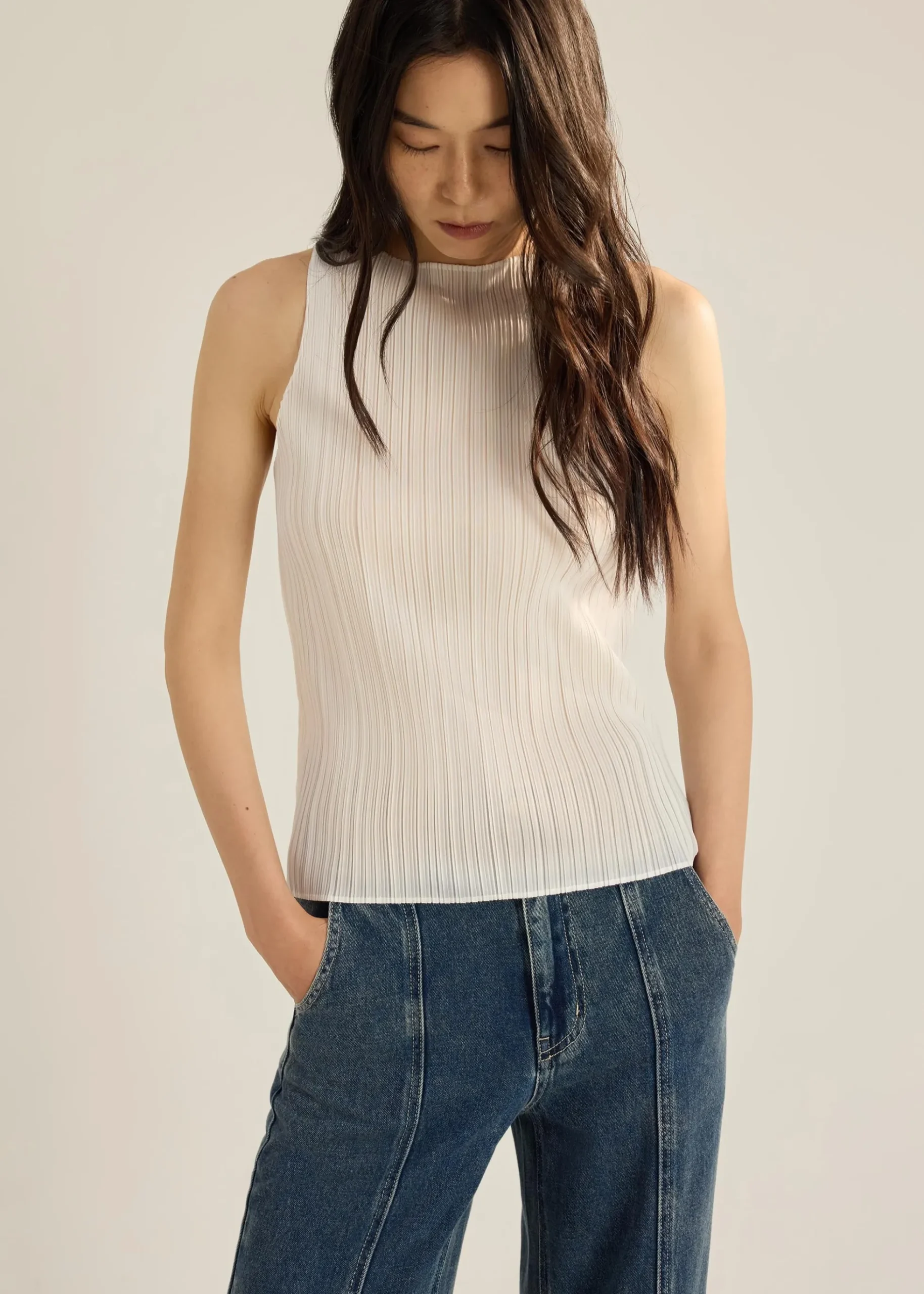 Sora Multi-way Plissé Tank