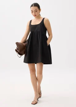 Square Neck Babydoll Mini Dress
