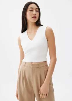 Sree Knit V-neck Crop Top