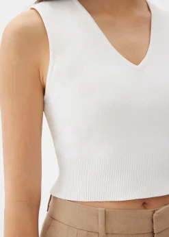 Sree Knit V-neck Crop Top
