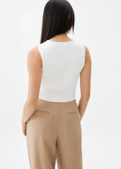 Sree Knit V-neck Crop Top