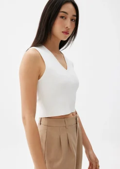 Sree Knit V-neck Crop Top