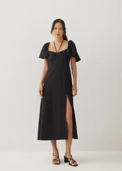Stacey Padded Cotton Sweetheart Midi Dress