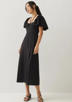 Stacey Padded Cotton Sweetheart Midi Dress