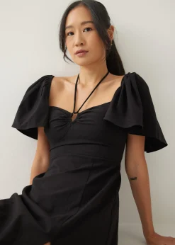 Stacey Padded Cotton Sweetheart Midi Dress