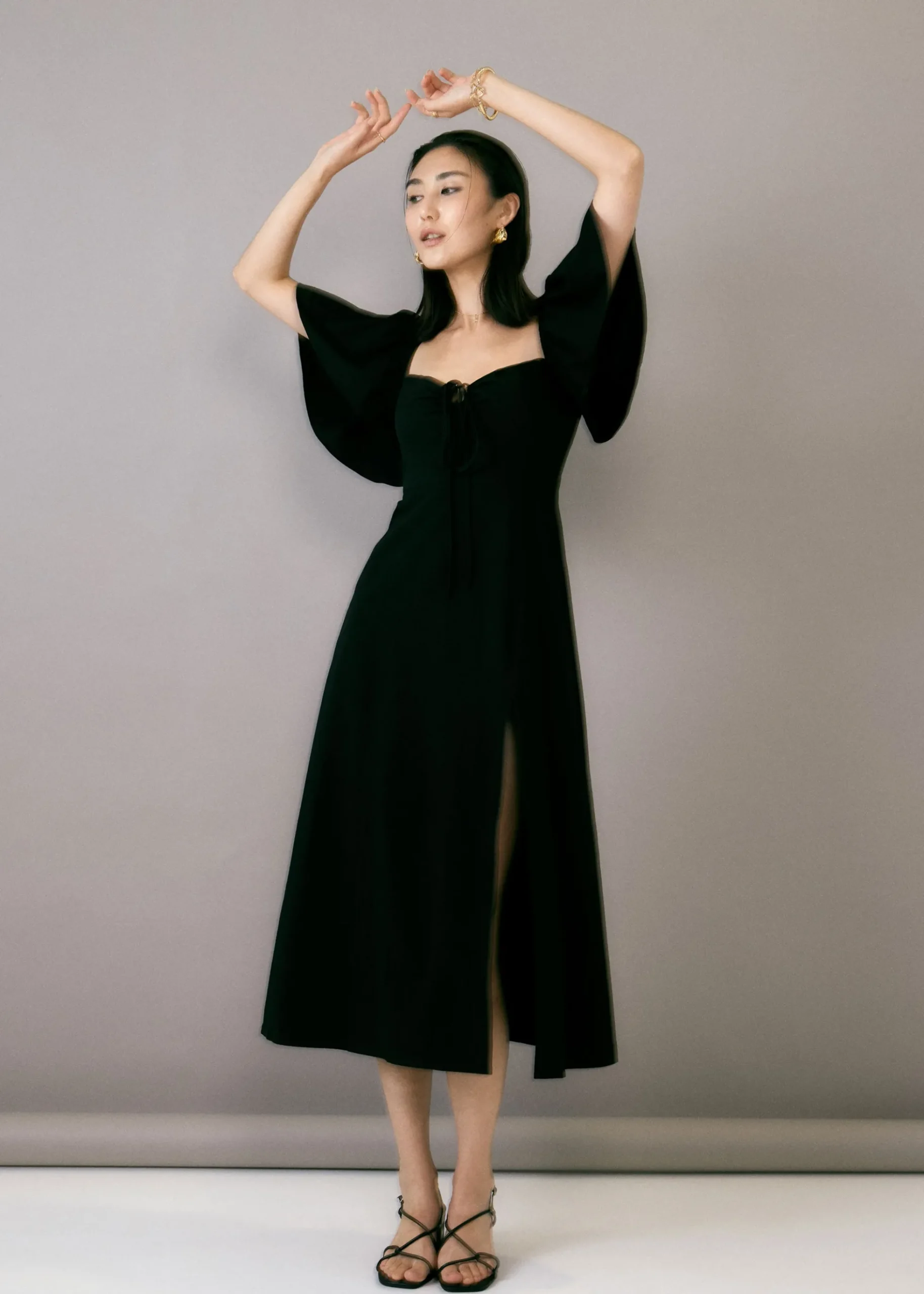 Stacey Padded Cotton Sweetheart Midi Dress