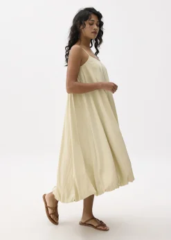 Straight Neck Bubble Midaxi Dress