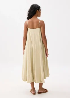Straight Neck Bubble Midaxi Dress