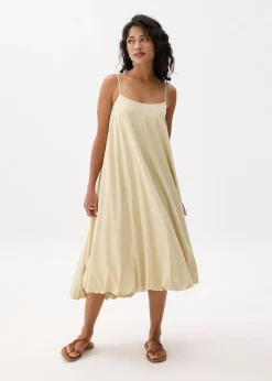 Straight Neck Bubble Midaxi Dress