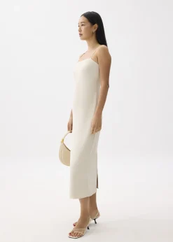 Straight Neck Slip Midi Dress
