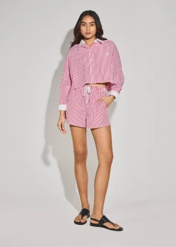 Striped Cotton A-line Shorts