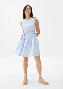 Striped Fit & Flare Mini Dress